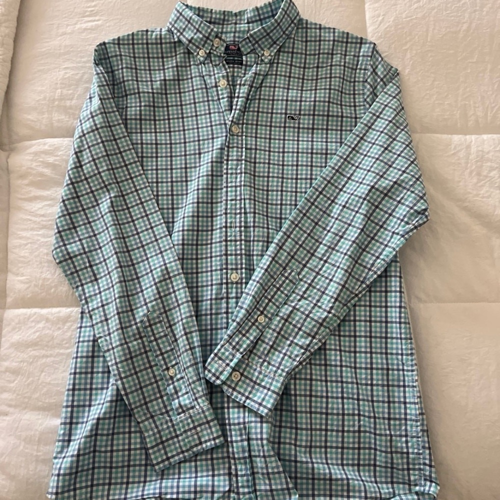 Vineyard Vines Green Plaid BOYS Shirt